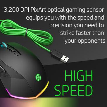 HP PAVILION 200 WIRED GAMING MOUSE (BLACK) (5JS07AA) - DataBlitz