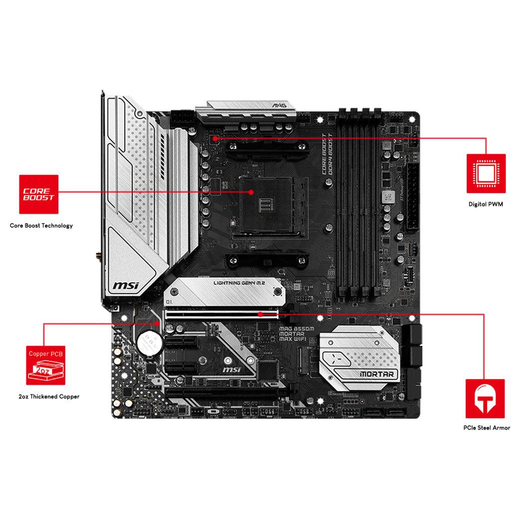 MSI MAG B550M Mortar Max Wifi AMD Motherboard - DataBlitz