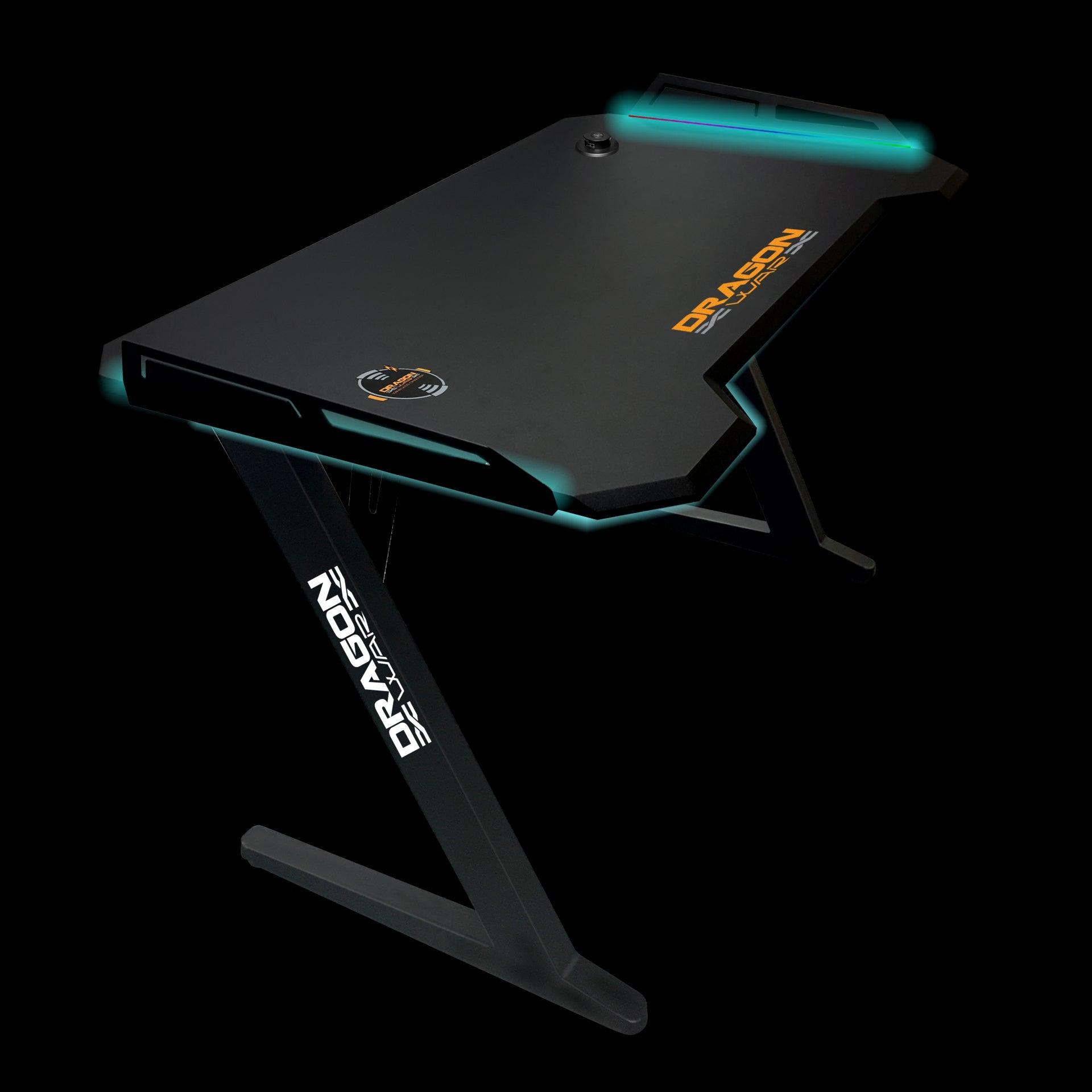 DRAGONWAR RGB LIGHTING + WIRELESS CHARGER + USB HUB PRO GAMING TABLE (GT-006-V4-BK) - DataBlitz