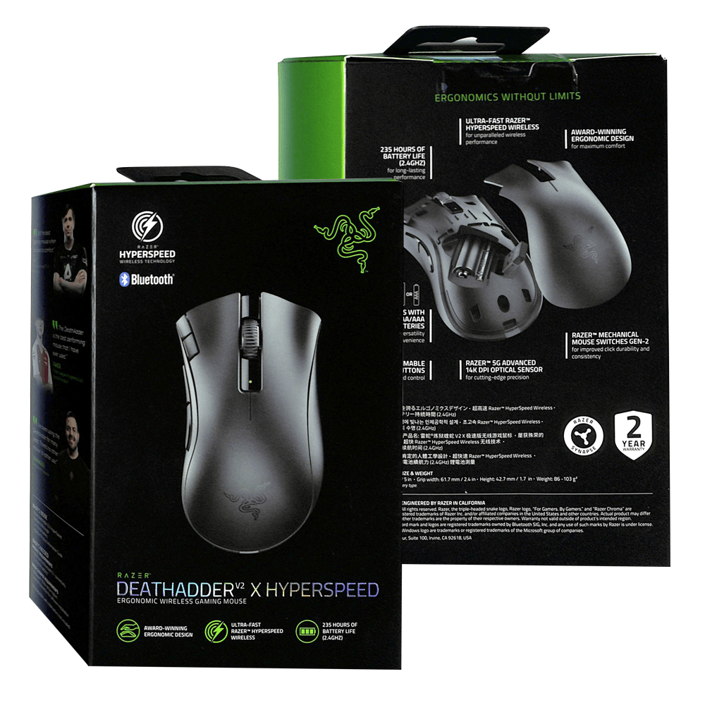 RAZER DEATHADDER V2 X HYPERSPEED ERGONOMIC WIRELESS GAMING MOUSE - DataBlitz