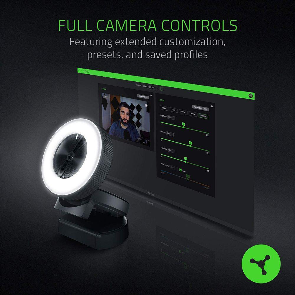 RAZER KIYO BROADCASTING CAMERA WITH ILLUMINATION + RAZER SEIREN X CONDENSER STREAMING MICROPHONE - DataBlitz