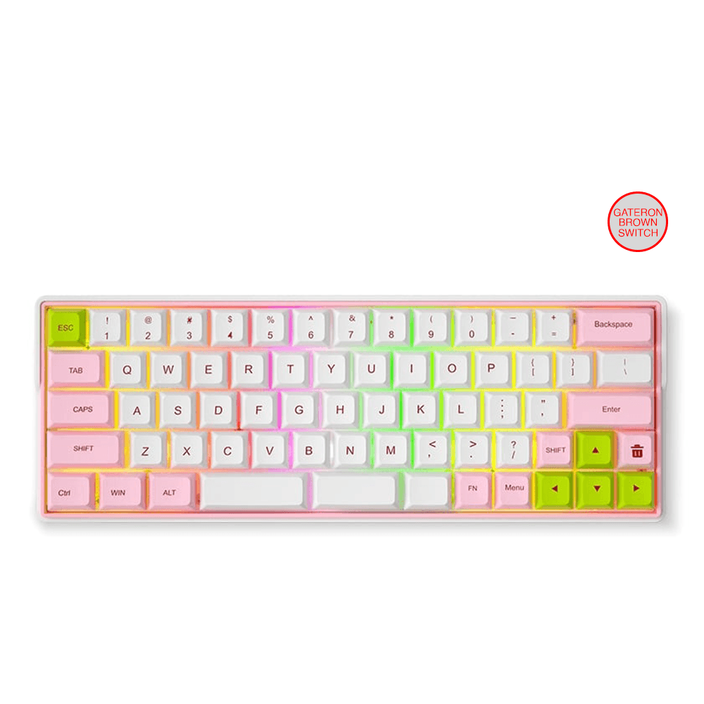 KEMOVE DK64/66 SAKURA PINK HOT-SWAPPABLE RGB BACKLIT WIRED/BLUETOOTH MECHANICAL KEYBOARD (GATERON RED SWITCH) - DataBlitz