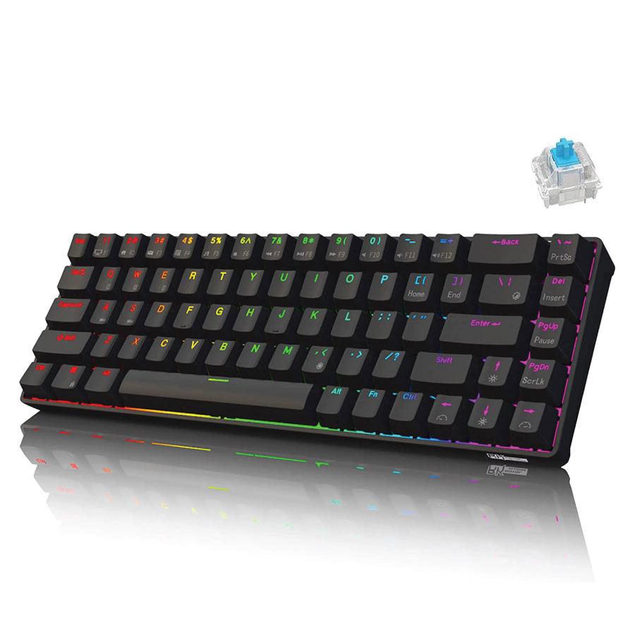 ROYAL KLUDGE G68 TRI-MODE RGB 68 KEYS HOT SWAPPABLE MECHANICAL KEYBOARD BLACK (BLUE SWITCH) - DataBlitz