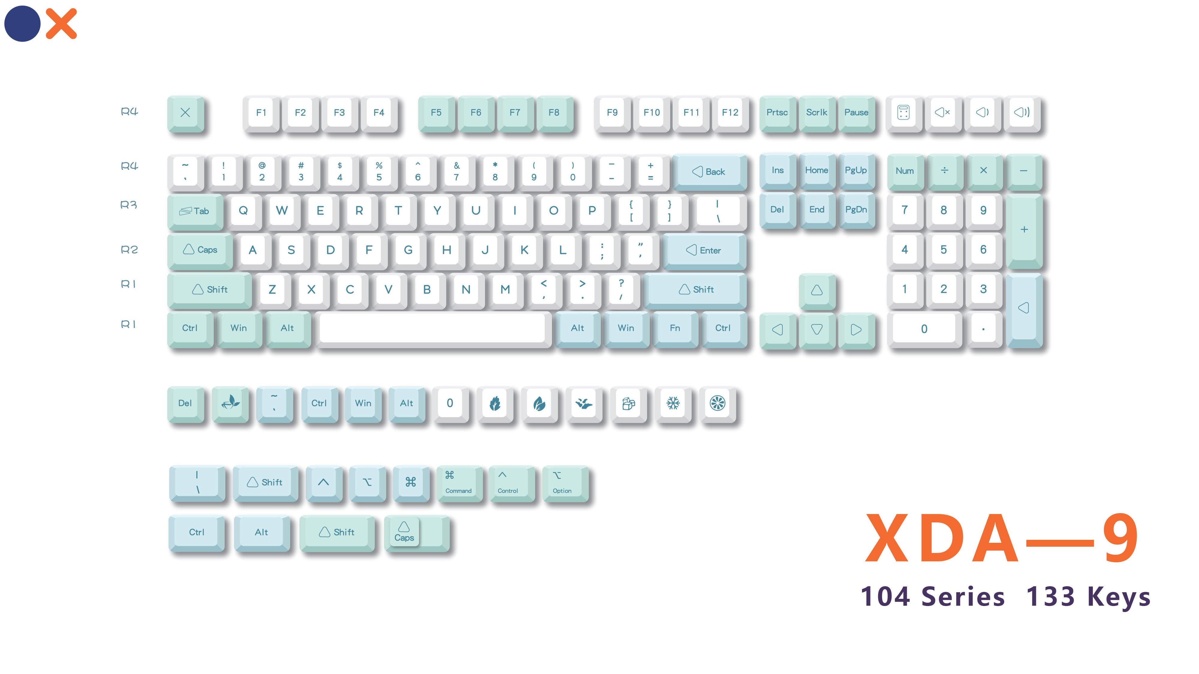 Royal Kludge PBT Keycaps 133 Keys XDA-9 - DataBlitz