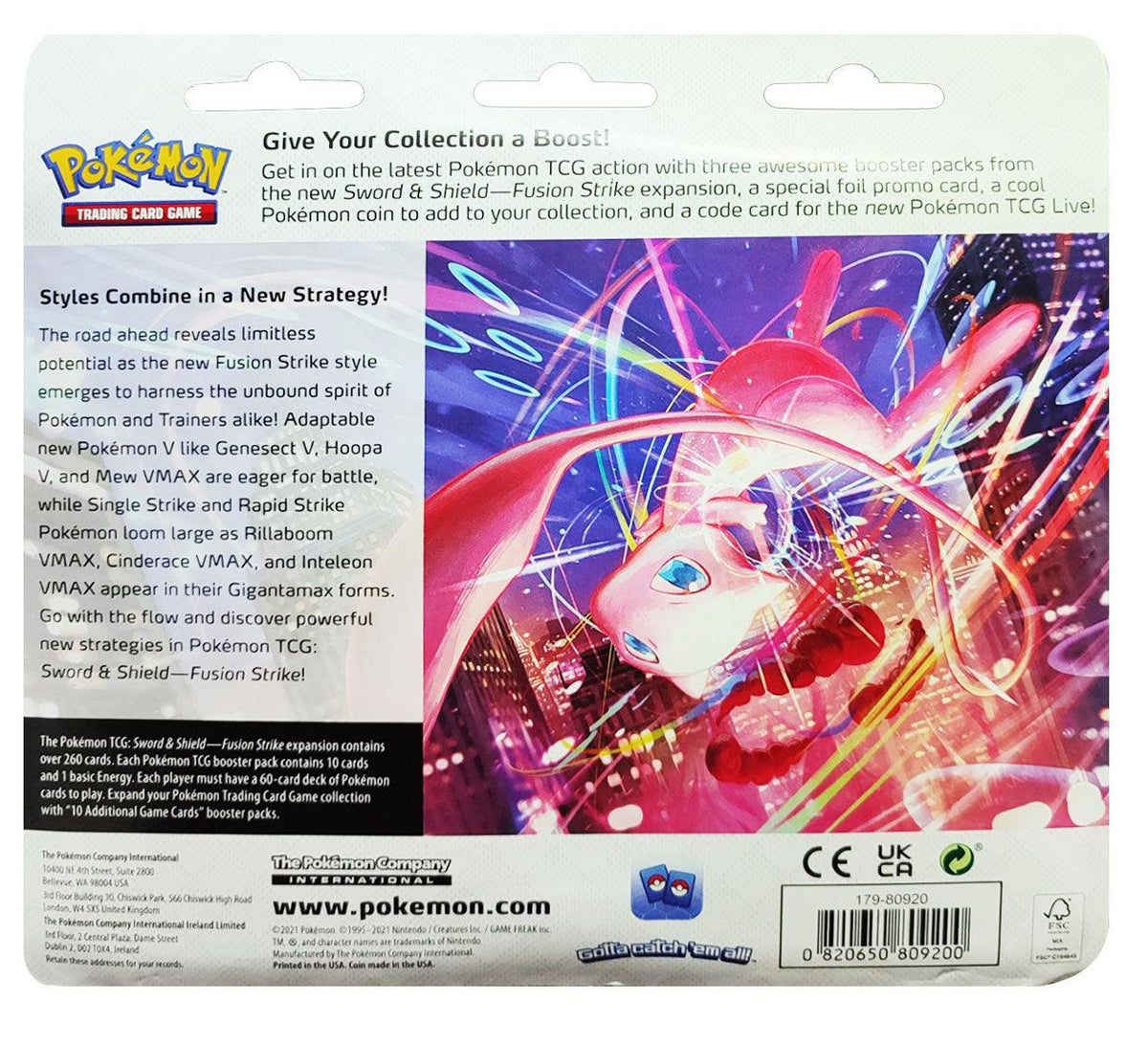POKEMON TRADING CARD GAME SS8 SWORD & SHIELD FUSION STRIKE 3 BLISTERS (179-80920) - DataBlitz