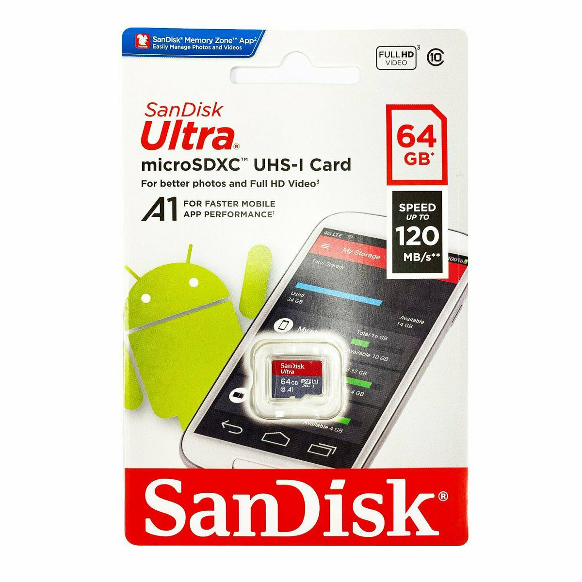 SANDISK ULTRA MICROSDXC UHS-1 CARD CLASS 10 A1 (120MB/S) 64GB - DataBlitz