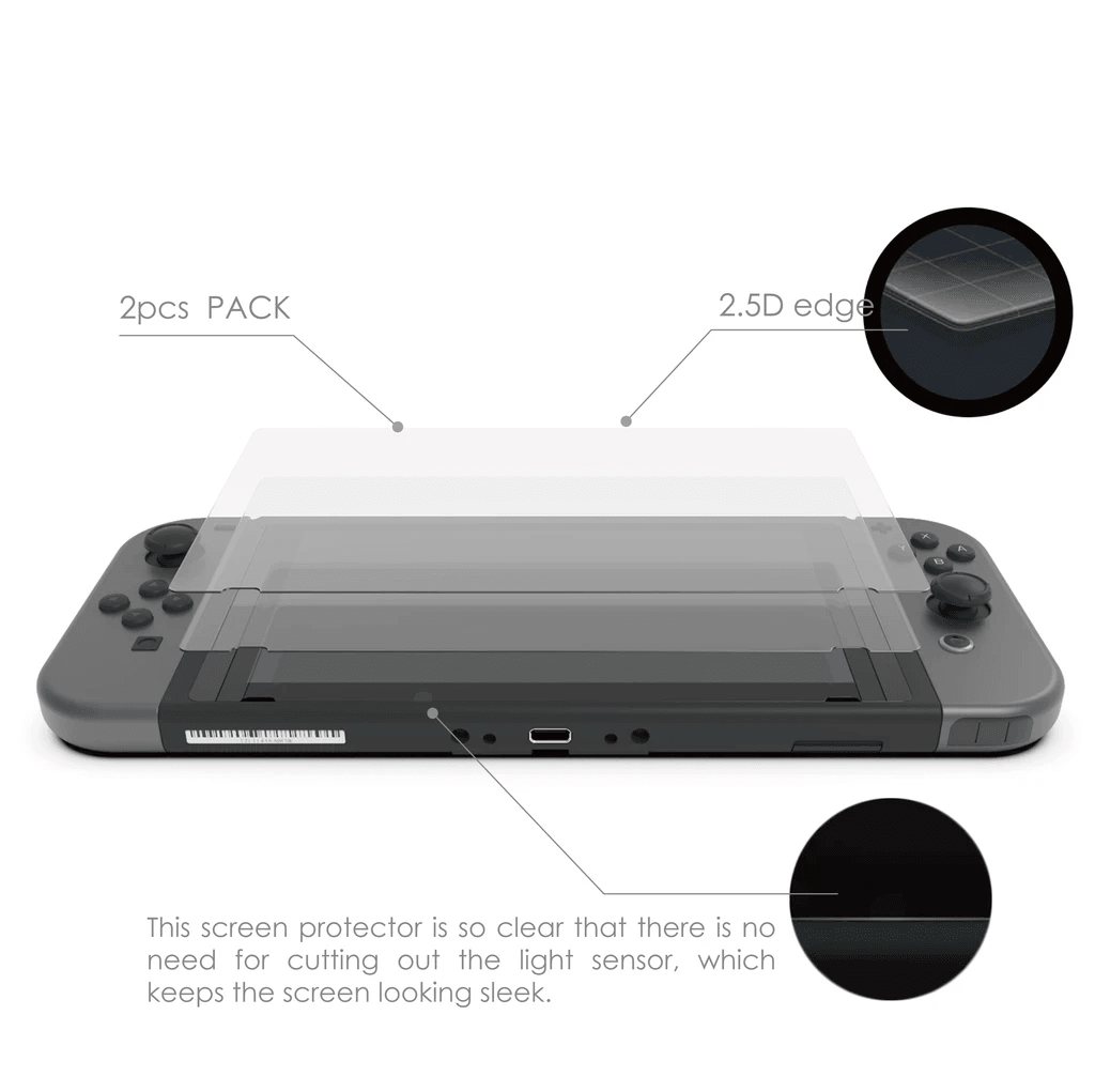 NSW Console With Red/Blue Joycon + NSW Skull & Co. Tempered Glass Screen Protector 9H Hardness/2.5D Edge(2 Pack) For NSW(NSGLA2) Bundle - DataBlitz