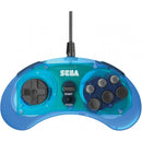 RETRO-BIT SEGA GENESIS 8 BUTTON ARCADE PAD WITH USB (PC/MAC/STEAM/SWITCH) (CLEAR BLUE) - DataBlitz