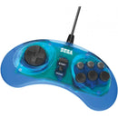 RETRO-BIT SEGA GENESIS 8 BUTTON ARCADE PAD WITH USB (PC/MAC/STEAM/SWITCH) (CLEAR BLUE) - DataBlitz