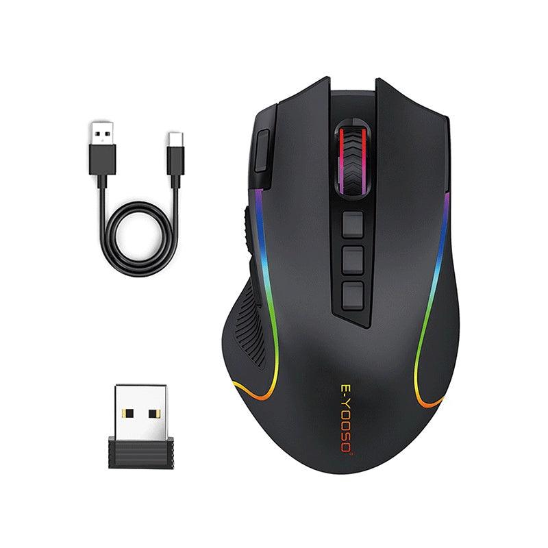 E-Yooso X-11 RGB Ergonomic Wireless Gaming Mouse (Black) - DataBlitz