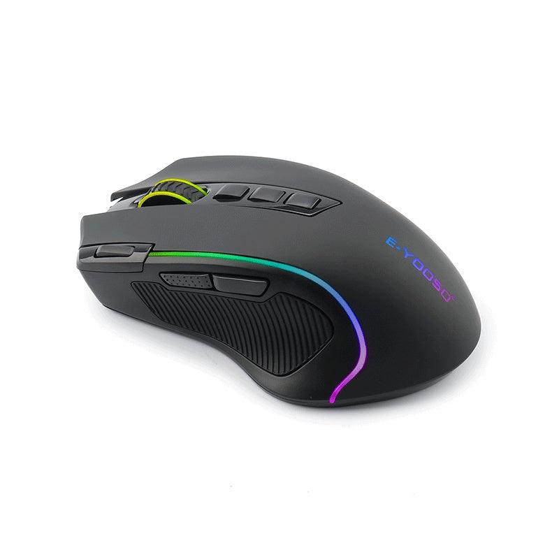 E-Yooso X-11 RGB Ergonomic Wireless Gaming Mouse (Black) - DataBlitz