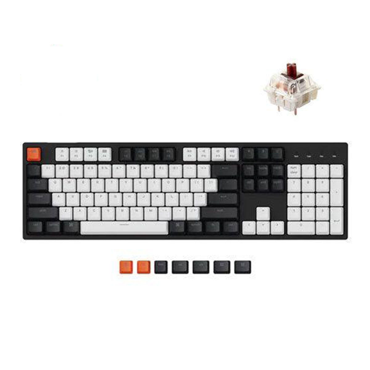 Keychron C2 104-Key RGB Backlight Hot-Swappable Full Size Wired Mechanical Keyboard (Brown Switch) (C2H3)