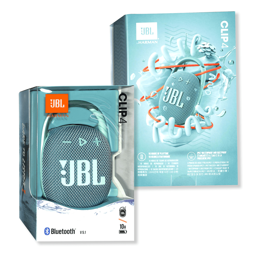 JBL CLIP 4 WATERPROOF BLUETOOTH WIRELESS SPEAKER (TEAL) - DataBlitz