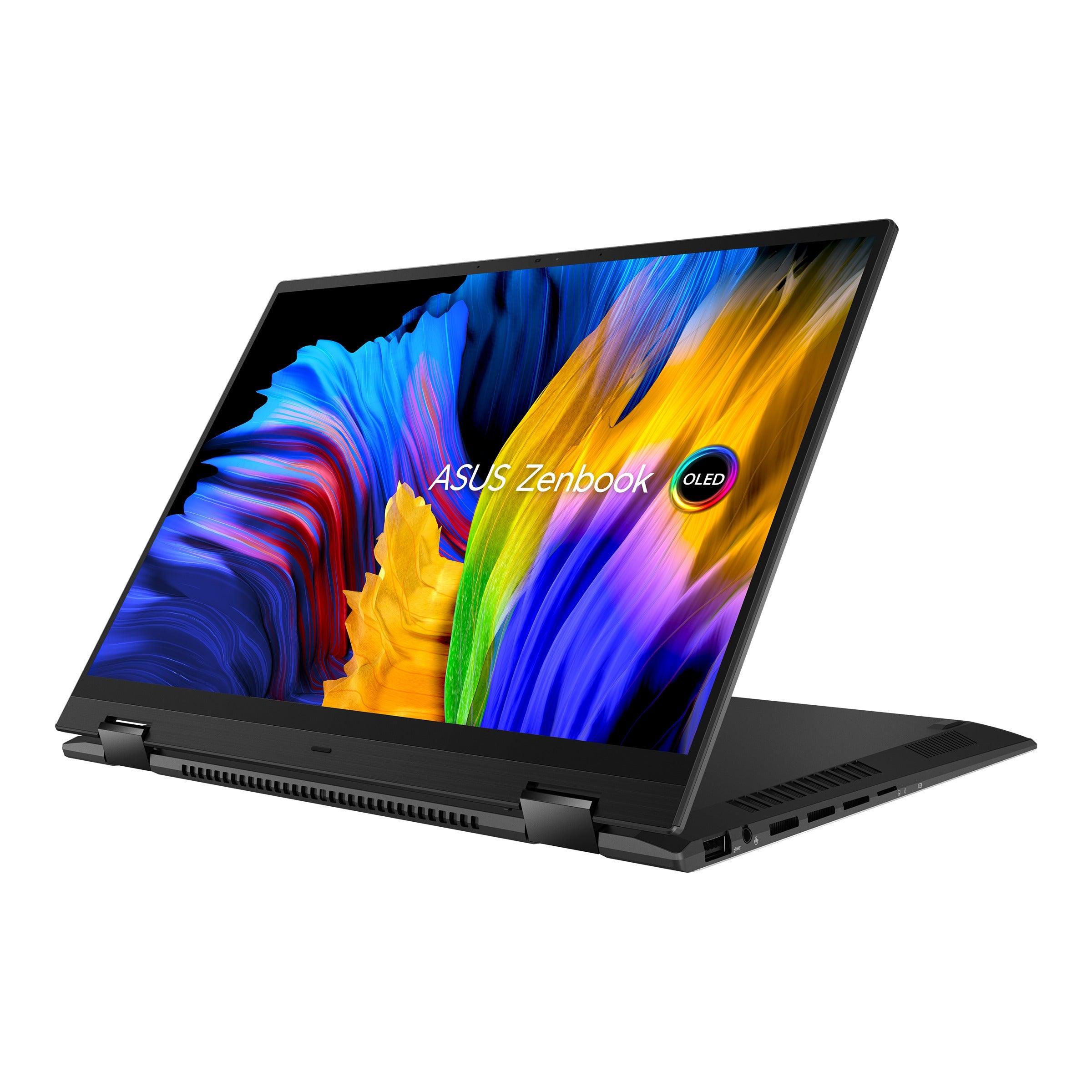 Asus Zenbook 14 Flip OLED UN5401RA-KU095WS Laptop (Jade Black) | 14" 4K (3840 x 2400) OLED | Ryzen™ 9 6900HX | 16GB LPDDR5 RAM | 512GB SSD | AMD Radeon™ Graphics | Windows 11 Home | MS Office Home & Student 2021 | Asus Sleeve - DataBlitz