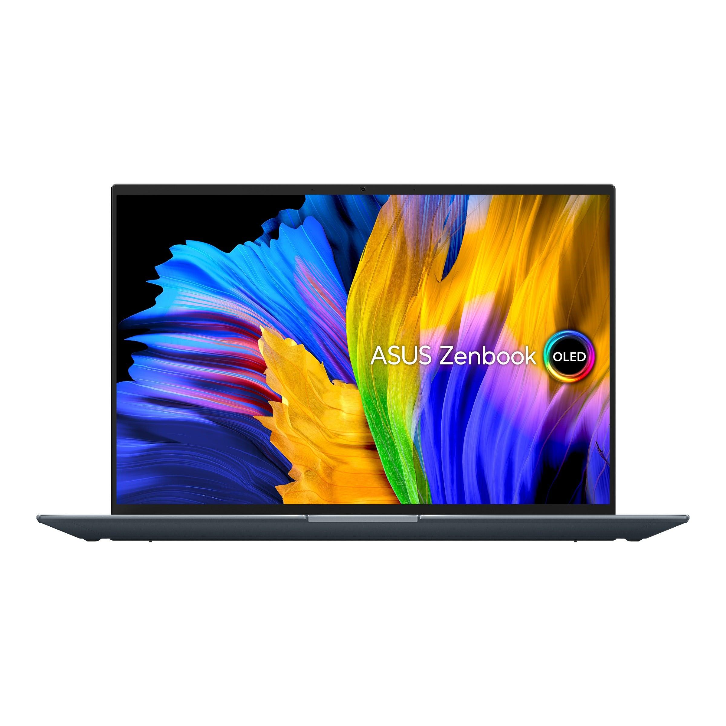 Asus Zenbook 14X OLED UX5401ZA-KN130WS Laptop (Pine Grey) | 14" 2.8K | i5-12500H | 16GB RAM | 512GB SSD | Intel Iris Xᵉ Graphics | Windows 11 Home | MS Office Home & Student 2021 | Asus Sleeve - DataBlitz