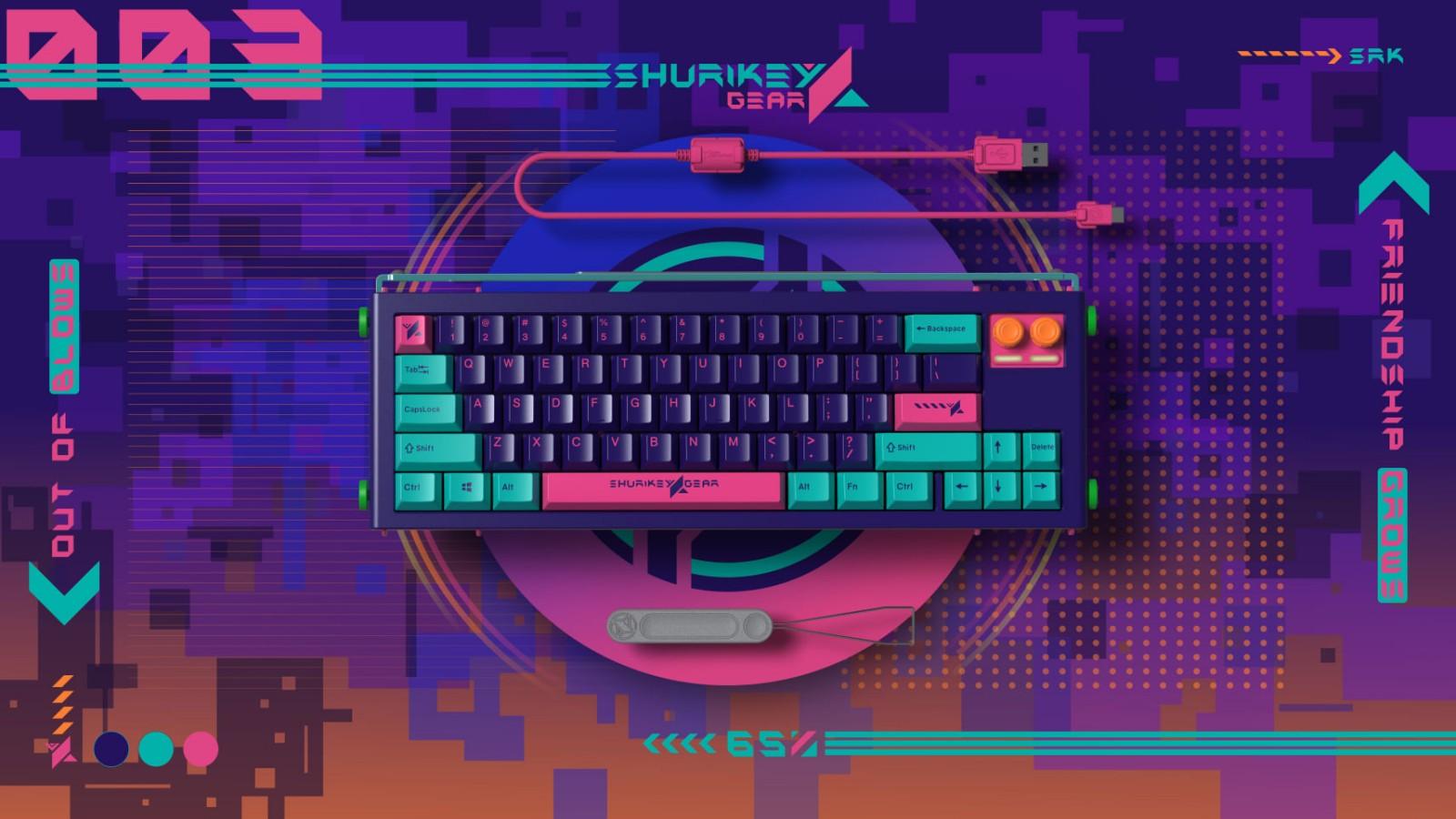 SHURIKEY SKB65 HANZO 003 MECHANICAL KEYBOARD (VARMILO EC ROSE V2) (S01A003B002C1D01E003) - DataBlitz