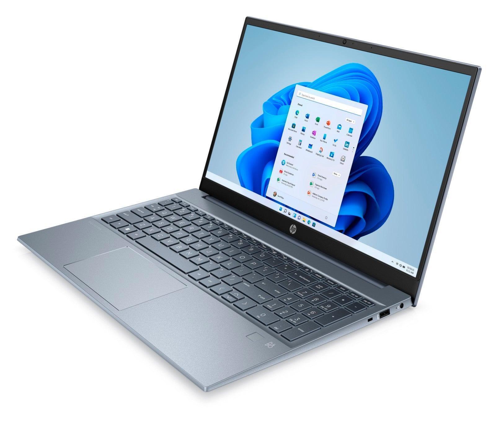 HP Pavilion 15-EG2058TX Laptop (Fog Blue) | 15.6" FHD (1920 x 1080) IPS LED | i7-1255U | 16 GB DDR4 RAM | 1 TB SSD | NVIDIA GeForce MX550 | Windows 11 | MS Office Home & Student 2021 | HP PRELUDE 15.6" Topload Bag - DataBlitz