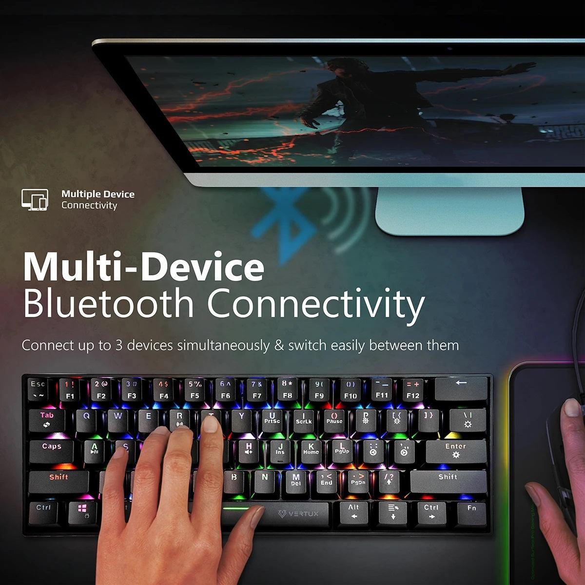 VERTUX VERTUPRO ULTIMATE PERFORMANCE DUAL MODE WIRED/WIRELESS GAMING KEYBOARD (BLACK) - DataBlitz