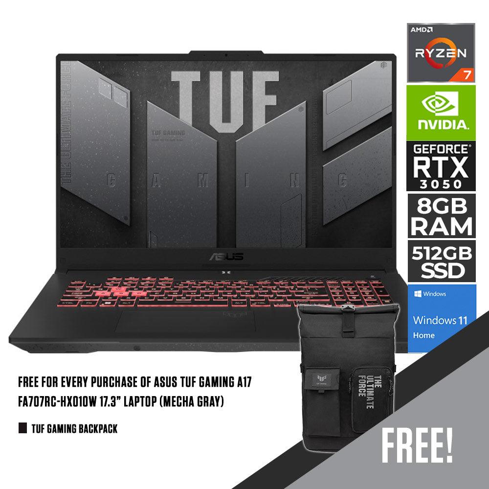 ASUS TUF GAMING A17 FA707RC-HX010W LAPTOP | 17.3" FHD | Ryzen 7 6800H | 8GB DDR5 | 512GB SSD | RTX 3050 | Windows 11 Home + TUF Gaming Backpack - DataBlitz
