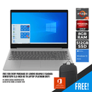 LENOVO IDEAPAD 3 15ADA05-81W101T0PH TN LAPTOP (PLATINUM GREY) | 15.6" HD | RYZEN 5 3500U | 8GB DDR4 | 512GB SSD | AMD RADEON | WIN10 MS OFFICE HOME & STUDENT LENOVO CASUAL BACKPACK B210 - DataBlitz