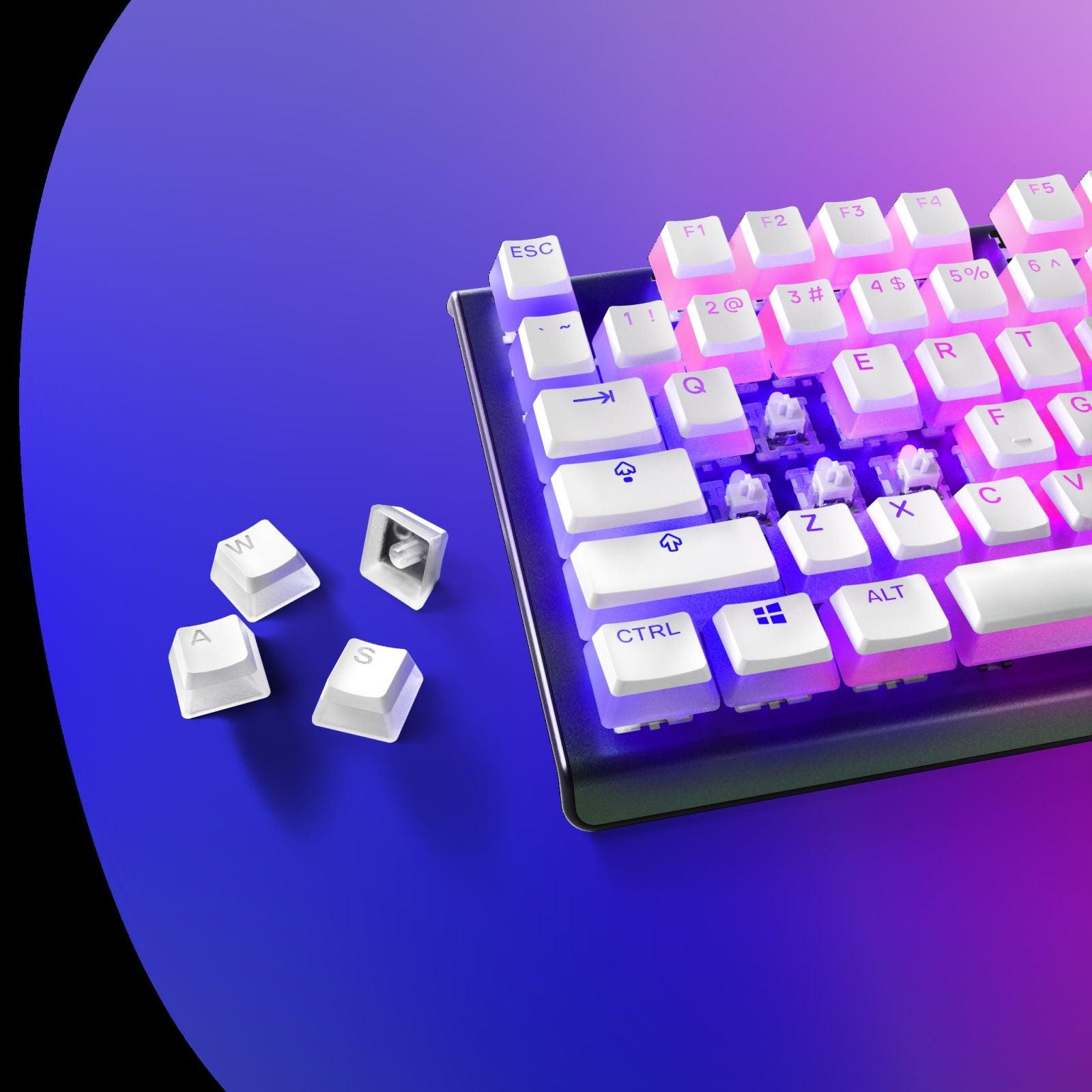 STEELSERIES PRISMCAPS UNIVERSAL DOUBLE SHOT PBT KEYCAPS (WHITE) (PN60203) - DataBlitz