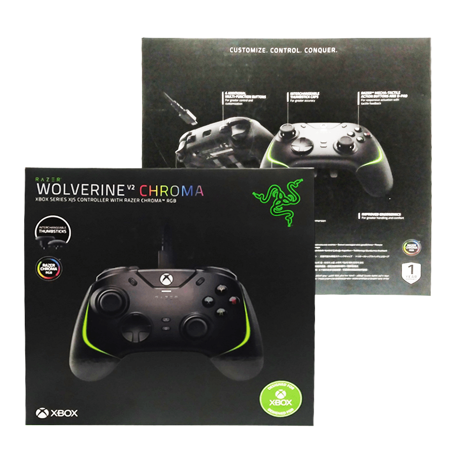 RAZER WOLVERINE V2 CHROMA WIRED GAMING CONTROLLER FOR XBOX SERIES X (BLACK) - DataBlitz