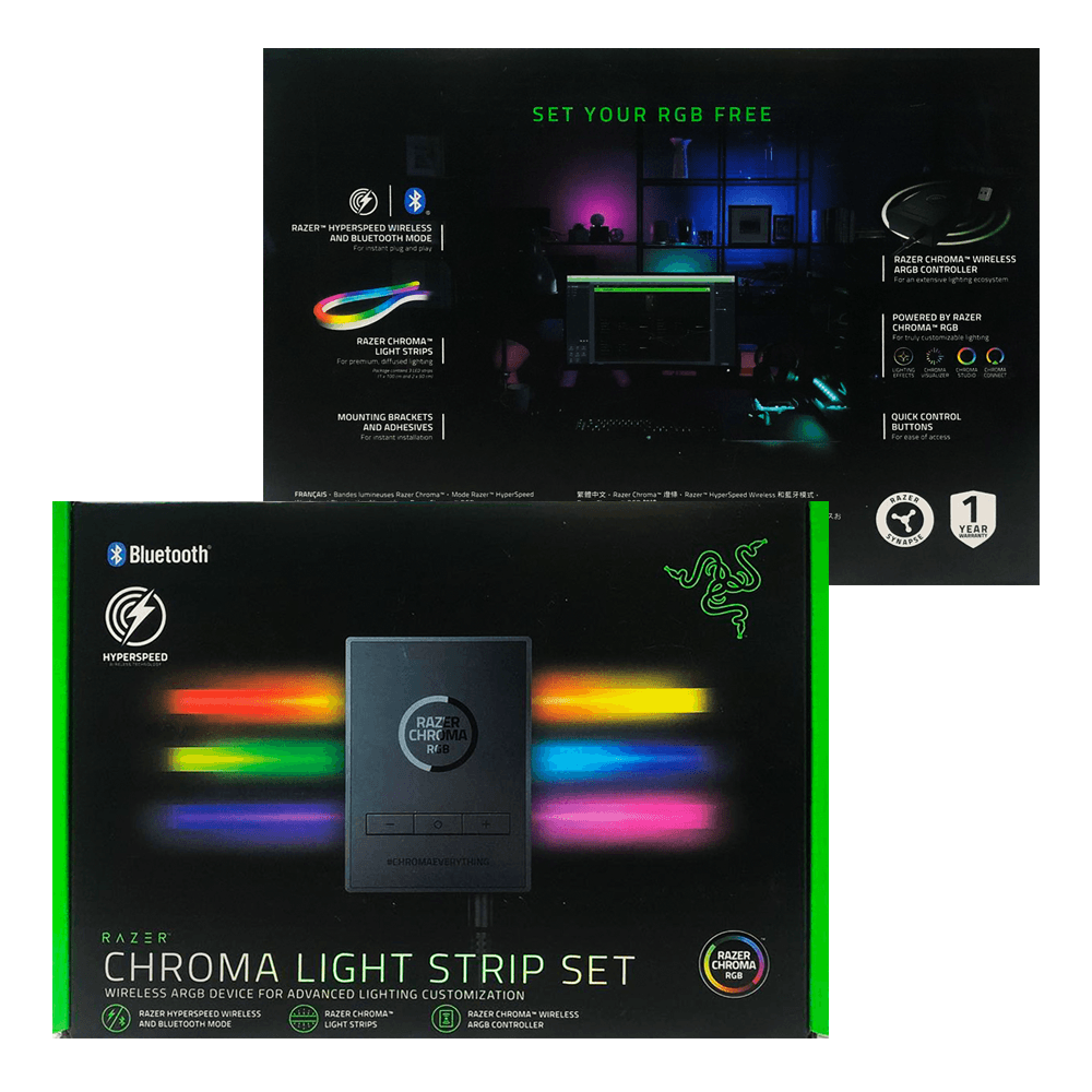 RAZER CHROMA LIGHT STRIP SET WIRELESS ARGB DEVICE FOR ADVANCED LIGHTING CUSTOMIZATION - DataBlitz