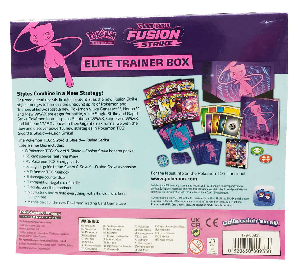 POKEMON TRADING CARD GAME SS8 SWORD & SHIELD FUSION STRIKE ELITE TRAINER BOX (179-80933) - DataBlitz