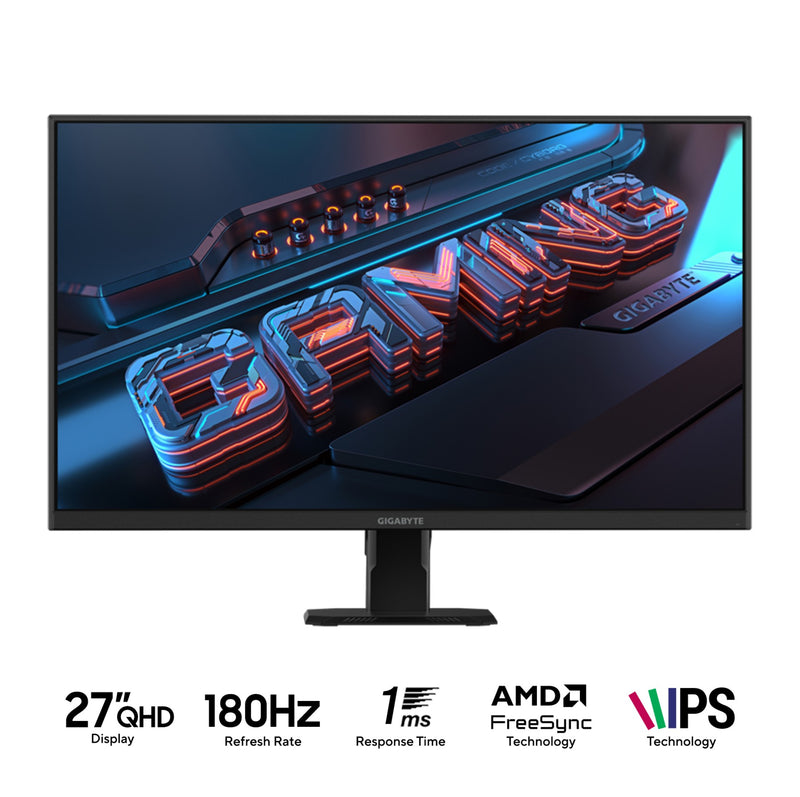 Gigabyte GS27QA 27" QHD (2560x1440) 180Hz 1ms MPRT Super Speed IPS Gaming Monitor