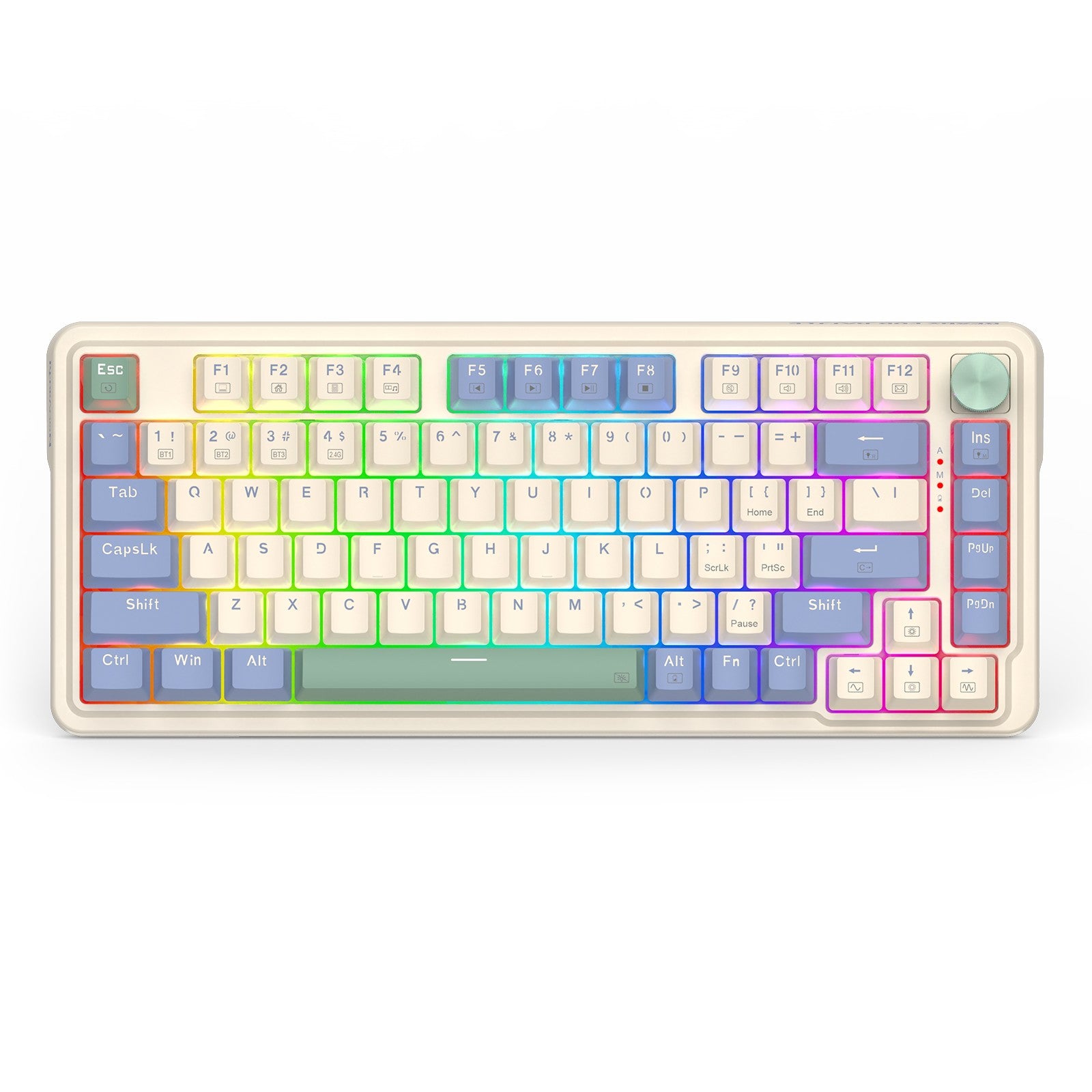 Redragon Ucal Pro RGB Wireless 75% Gasket Hot-Swappable Mechanical Keyboard w/ Knob
