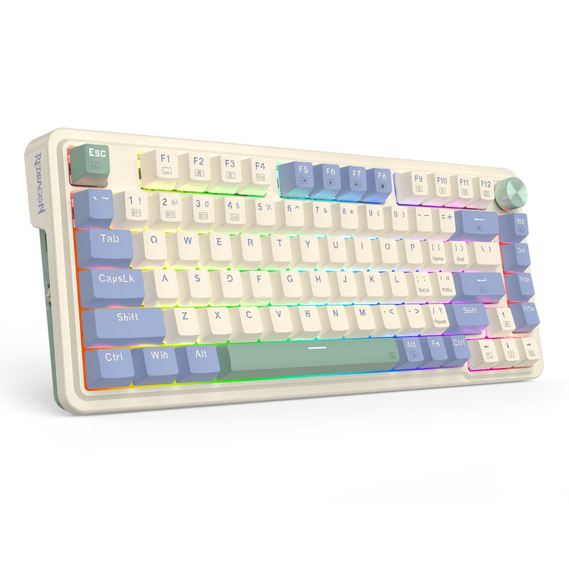 Redragon Ucal Pro RGB Wireless 75% Gasket Hot-Swappable Mechanical Keyboard w/ Knob