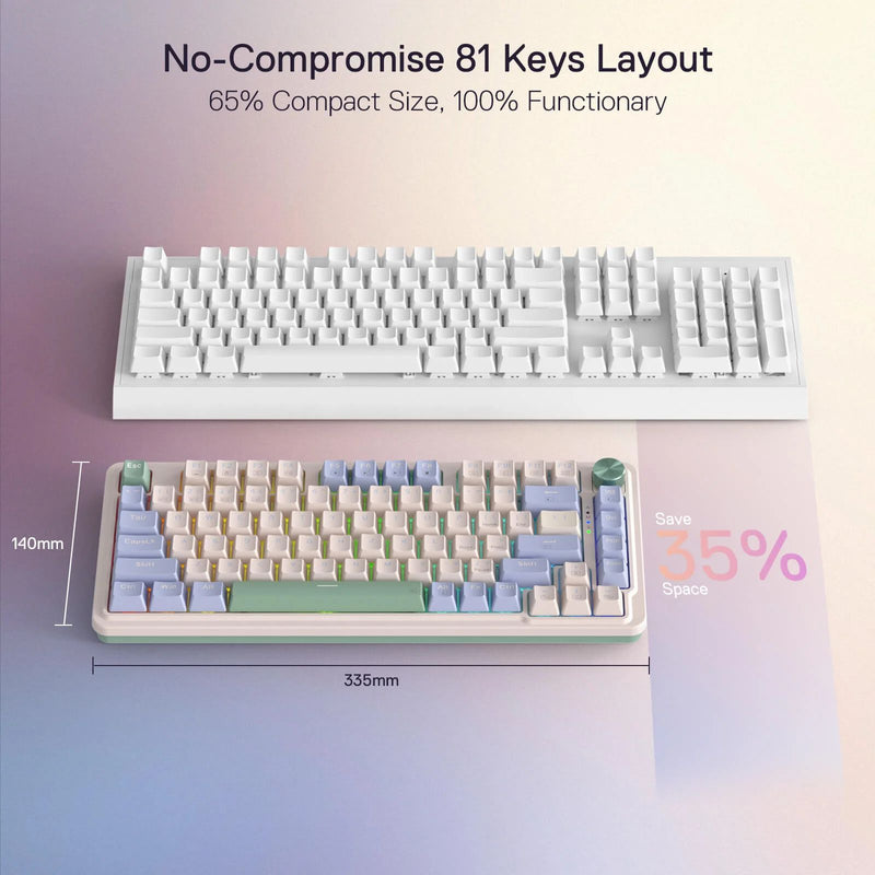 Redragon Ucal Pro RGB Wireless 75% Gasket Hot-Swappable Mechanical Keyboard w/ Knob