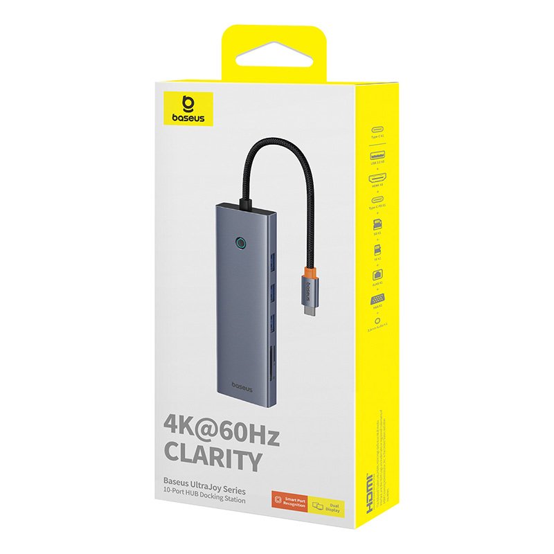 Baseus UltraJoy Series 10-Port Hub Docking Station USB-C to HDMI 4K@60Hz + VGA + 3xUSB 3.0 + PD