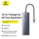 Baseus UltraJoy Series 10-Port Hub Docking Station USB-C to HDMI 4K@60Hz + VGA + 3xUSB 3.0 + PD