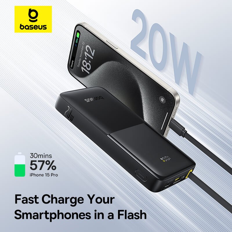 Baseus Bipow 2 Power Bank 10000mAh 20W with USB-C Cable | DataBlitz