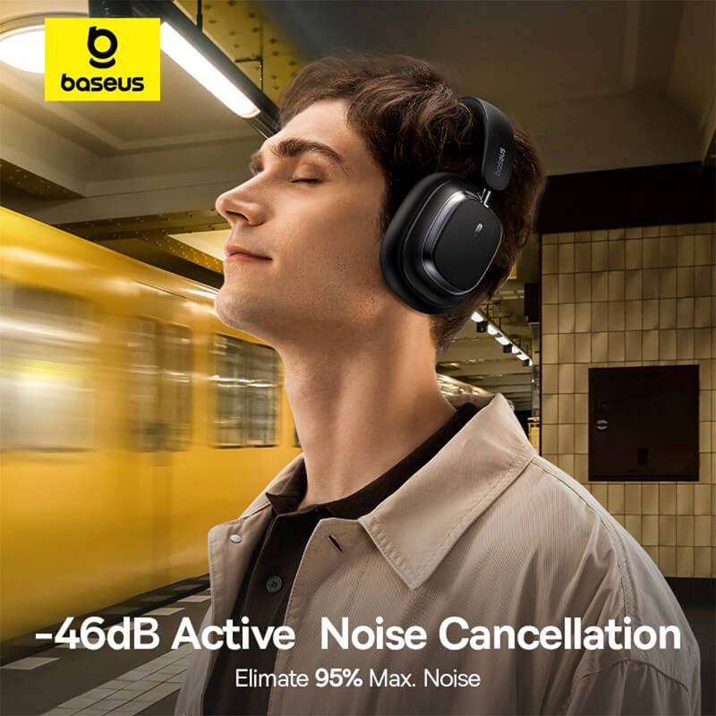 Baseus Bowie H1s Noise-Cancellation Wireless Headphone (Cluster Black) (A00075301113-00)