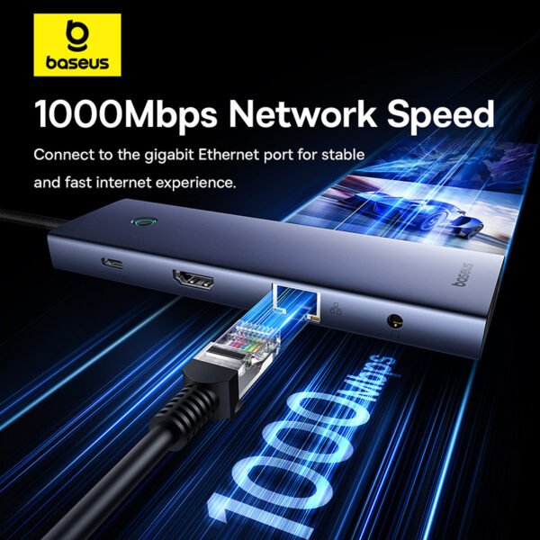 Baseus UltraJoy Series 10-Port Hub Docking Station USB-C to HDMI 4K@60Hz + VGA + 3xUSB 3.0 + PD