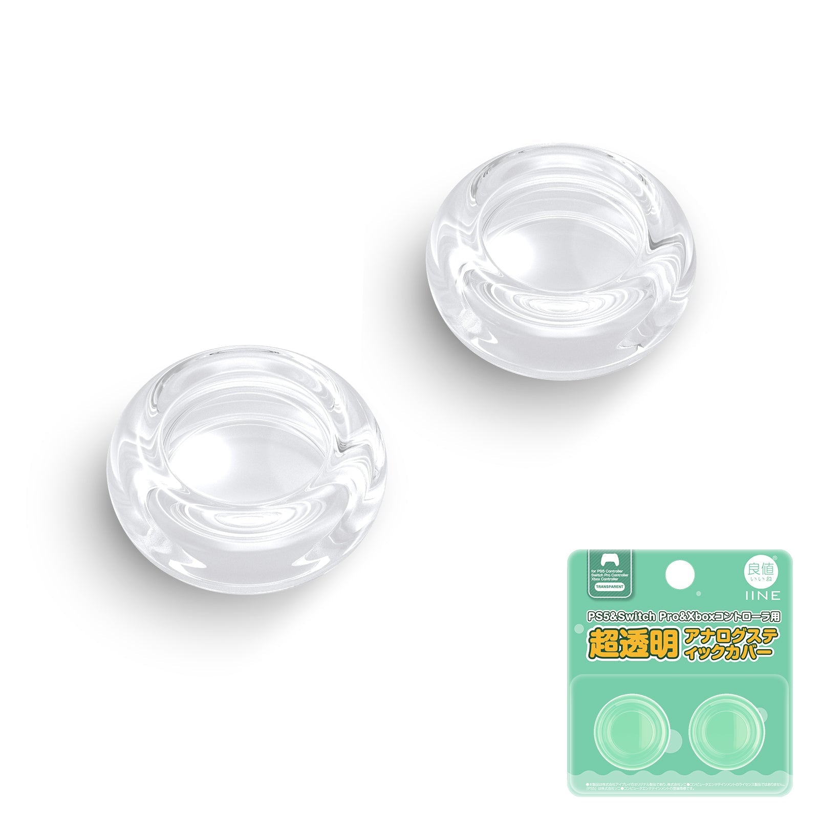 IINE Transparent Thumb Grip Caps for PS5/ Xbox/ Switch Pro Controller (L994)
