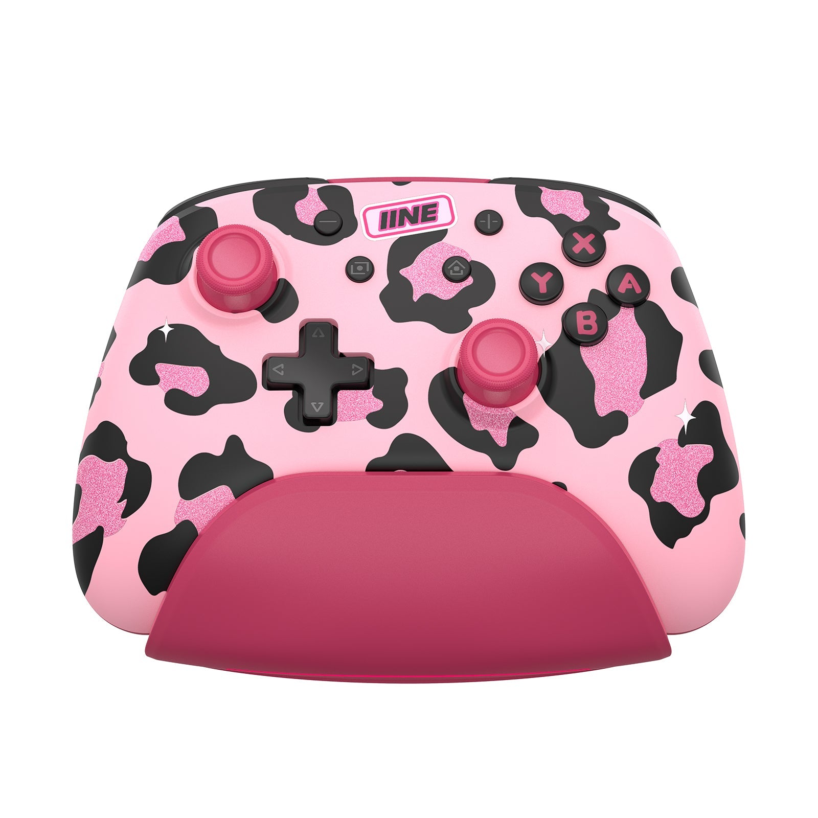 IINE Artemis Leopard Sparkle Wireless Controller with Charging Dock