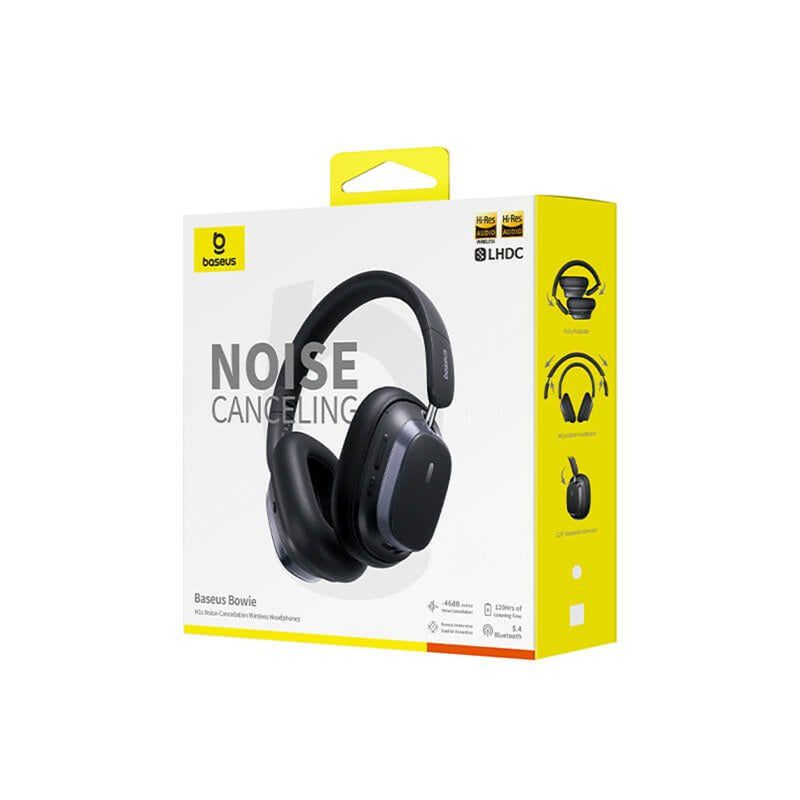 Baseus Bowie H1s Noise-Cancellation Wireless Headphone (Cluster Black) (A00075301113-00)