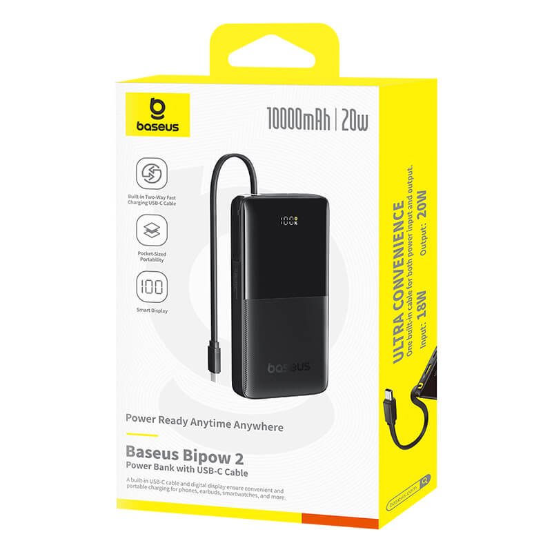 Baseus Bipow 2 Power Bank 10000mAh 20W with USB-C Cable | DataBlitz