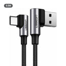Ugreen Angled USB-C Male to Angled USB 2.0 A Male 3A Data Cable(Black)