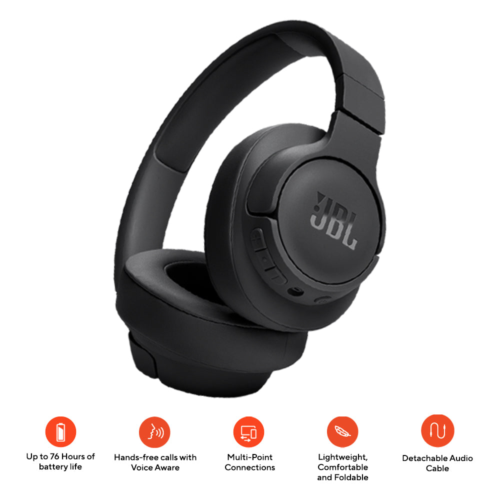 JBL Tune 720BT Wireless Over-Ear Headphones (Black)