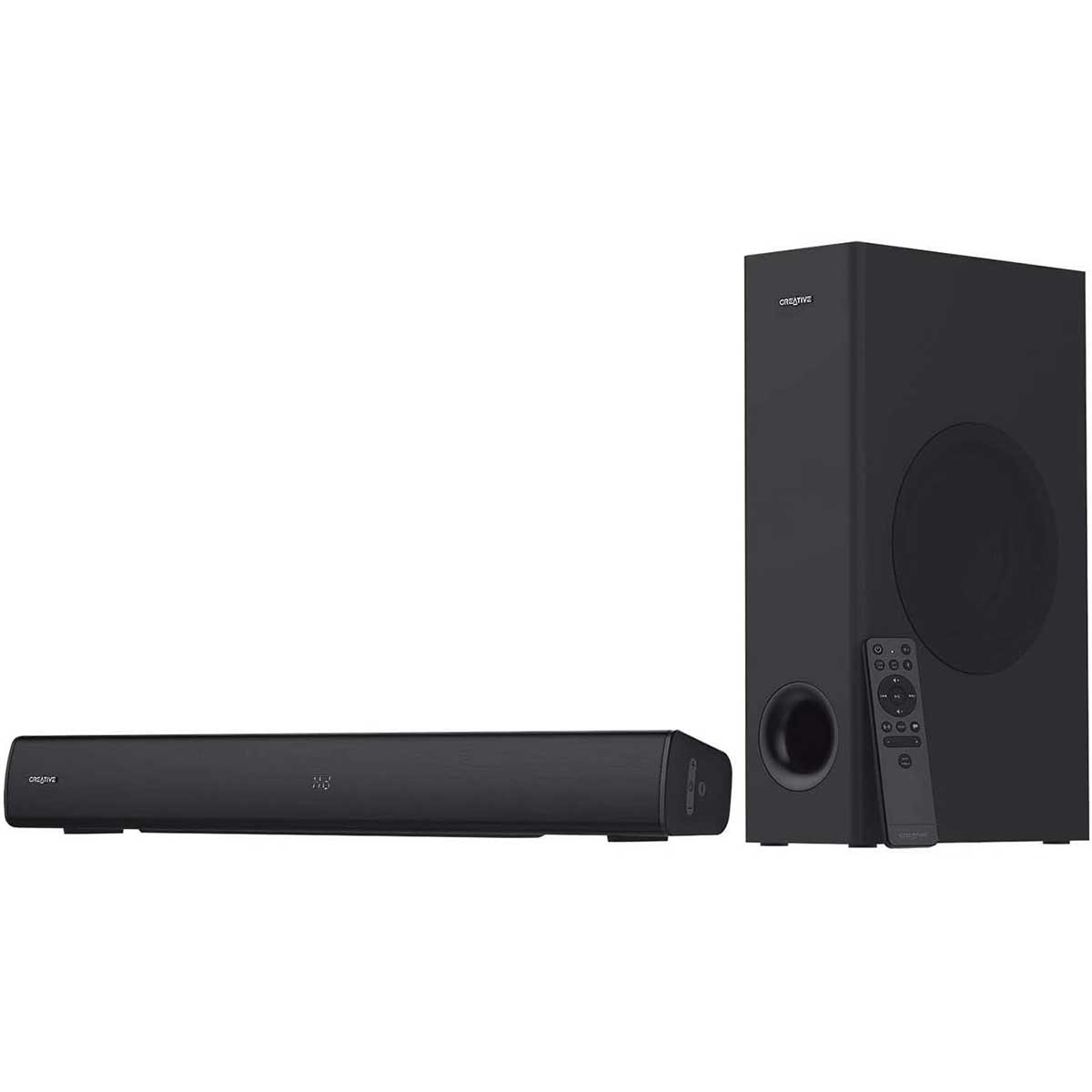 Creative Stage V2 2.1 Soundbar & Subwoofer with Clear Dialog & Surround by Sound Blaster for TV & Desktop Monitor (Black)