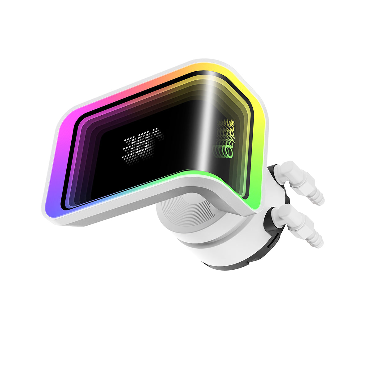 Ocypus Delta L36 Elite ARGB Digital AIO Liquid Cooler with Curved Infinite Mirror Pump Head (Black, White) (Delta-L36-BK3AAWDN00E-GL, Delta-L36-WH3AAWDN00E-GL)