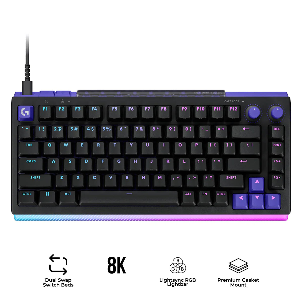 Logitech G512 X 75 Dual Swap TMR Analog/Mechanical 8k Gaming Keyboard (Black) (920-013942)