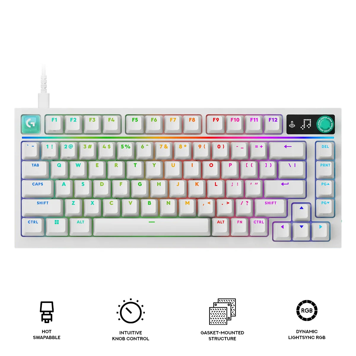 Logitech G316 X 75 Wired Mechanical Gaming Keyboard (White Tactile) (920-014322)