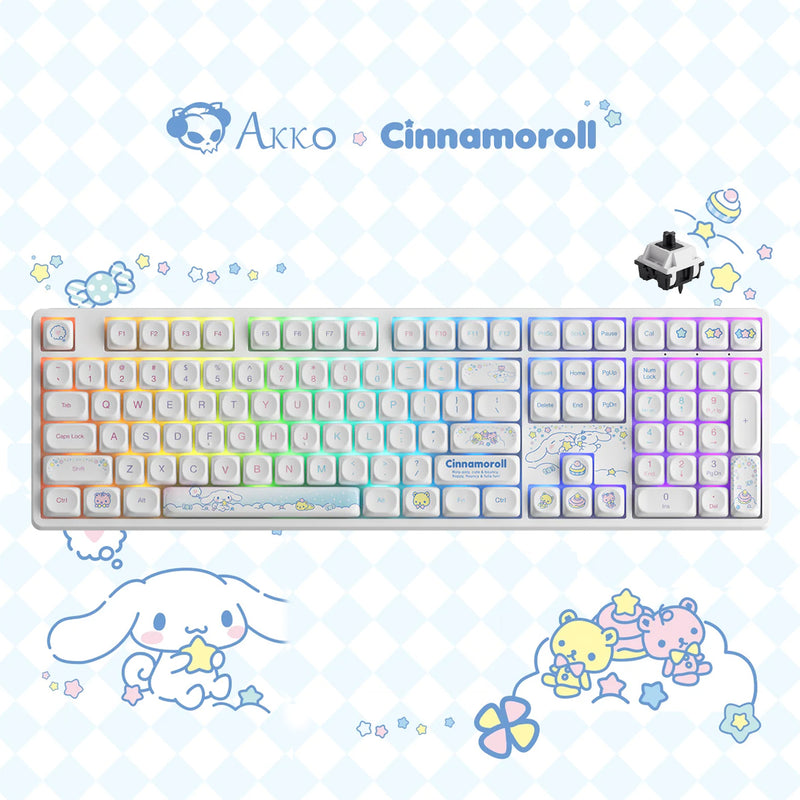 Akko Cinnamoroll Star 5108B Plus Multi-Mode RGB Hot-Swappable Mechanical Keyboard (Akko V3 Piano Pro Switch)