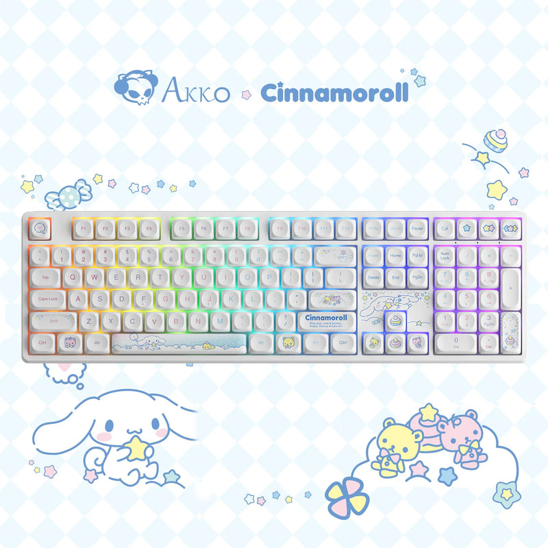 Akko Cinnamoroll Star 5108B Plus Multi-Mode RGB Hot-Swappable Mechanical Keyboard (Akko V3 Piano Pro Switch)