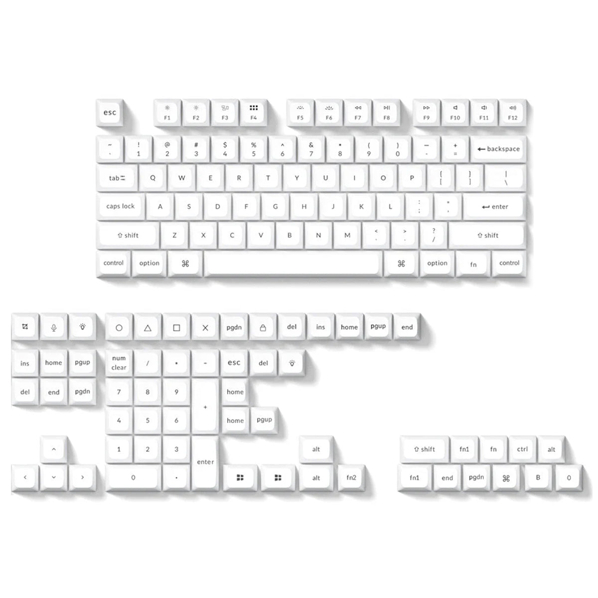 Keychron Double Shot KSA PBT Keycap Full Keycap Set (Black On White) (PBT-05)